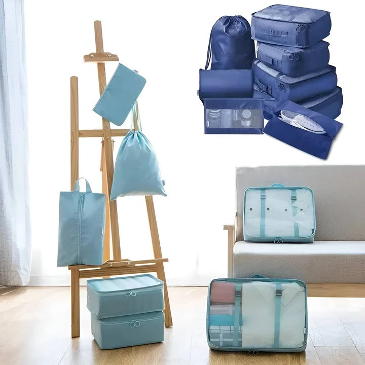 7-teiliges Set mit Packwürfeln – Kleidungsspeicherung für Reisen und Koffer