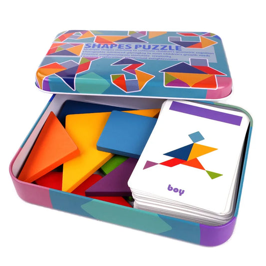 Montessori Træ Farverigt Dyrepuslespil