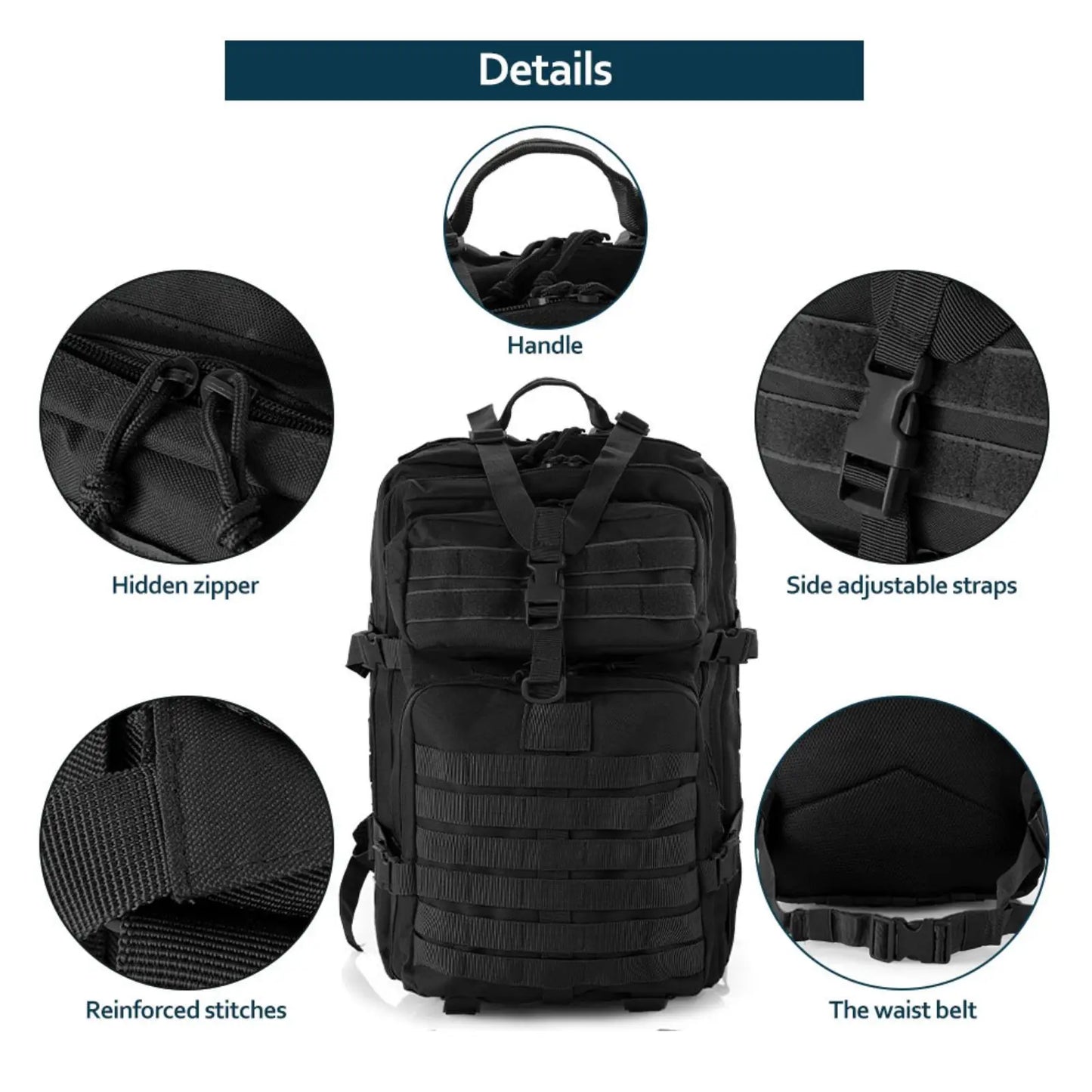 Wasserdichter taktischer MOLLE-Rucksack (laptopkompatibel)