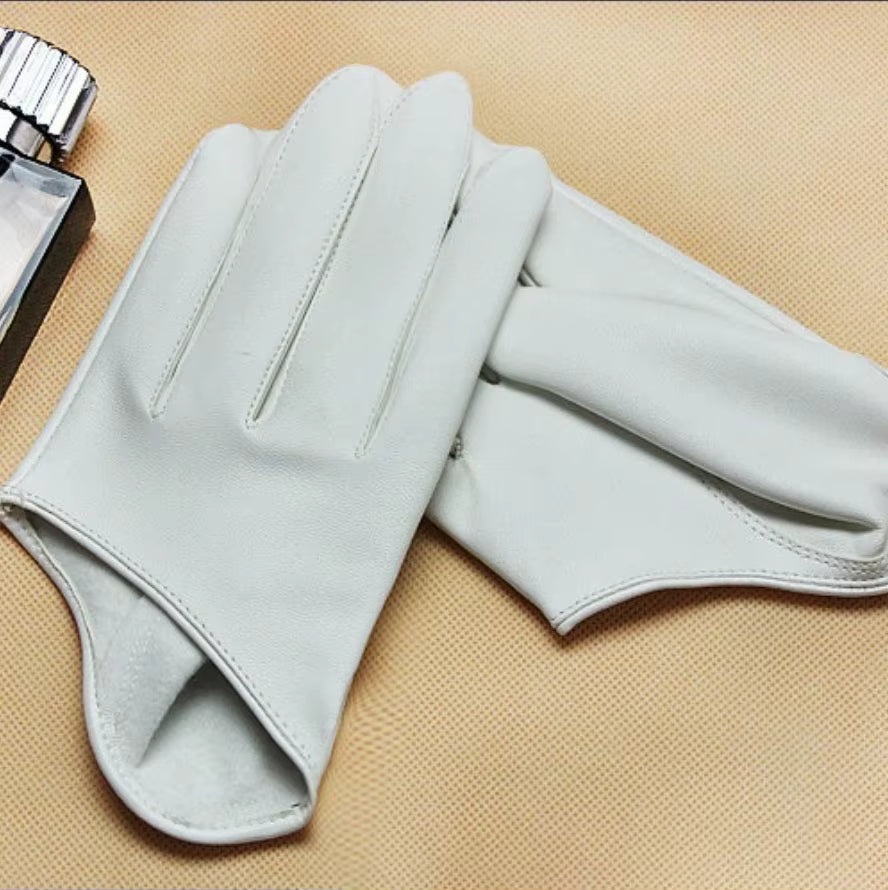 Fingerlose Handschuhe aus PU-Kunstleder mit halben Handflächen (Einheitsgröße)