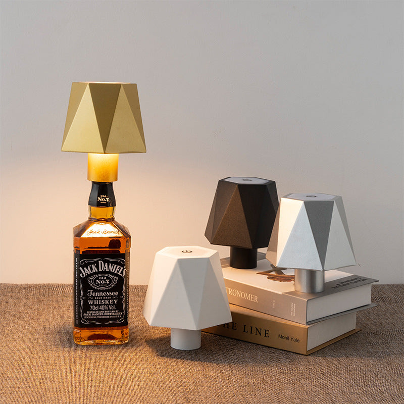 CorkLume | Kabelloser Lampenkopf für Weinflaschen - wiederaufladbare LED-Touchlampe für Flaschen, Wohnkultur