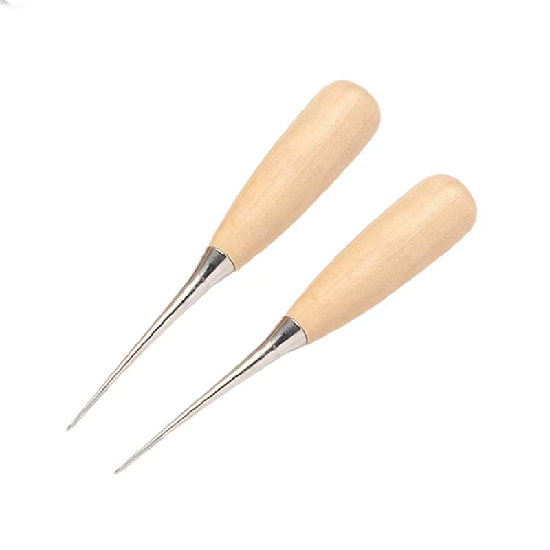 Präziser Holzgriff & Stahlnadel zum manuellen Nähen von Leder