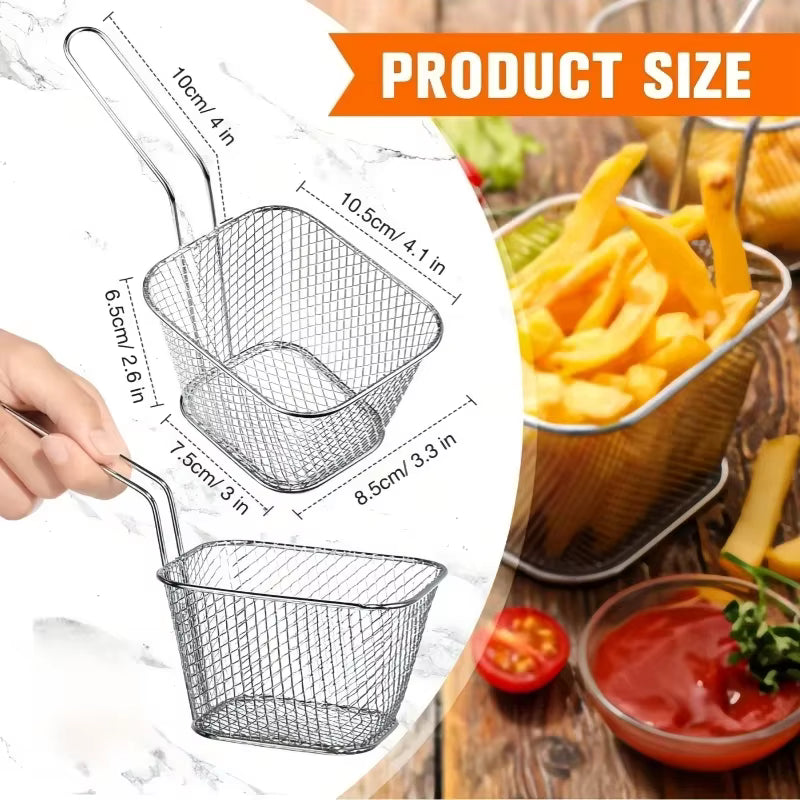 Portionskontrollkorb für Pommes frites aus Cool-Touch-Edelstahl