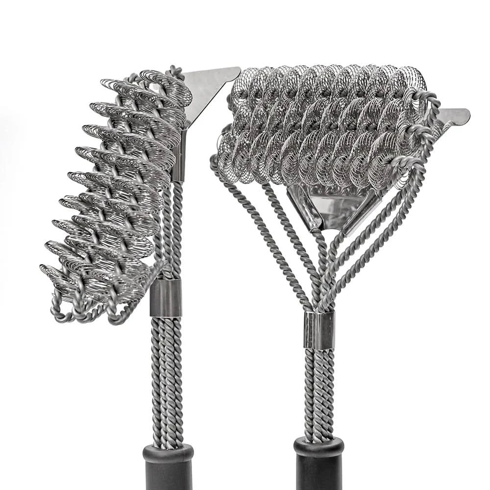 Grillbürste mit breitem Schaber, bürstenfreier Reinigungsbürste aus Edelstahl, sichere Reinigungsbürste für alle Grillarten, perfekt zum Reinigen von Grills