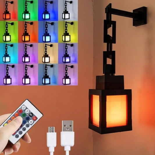 Genopladelig 16-farvet pixel natlampe (Fjernbetjening & USB)