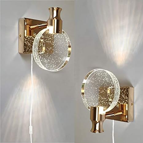 Variant image for Dæmpbar Ronde LED-vandlampe i Metal med Glasring – Guld/Sølv, Medium og Stor, Energibesparende 6W Belysning-8