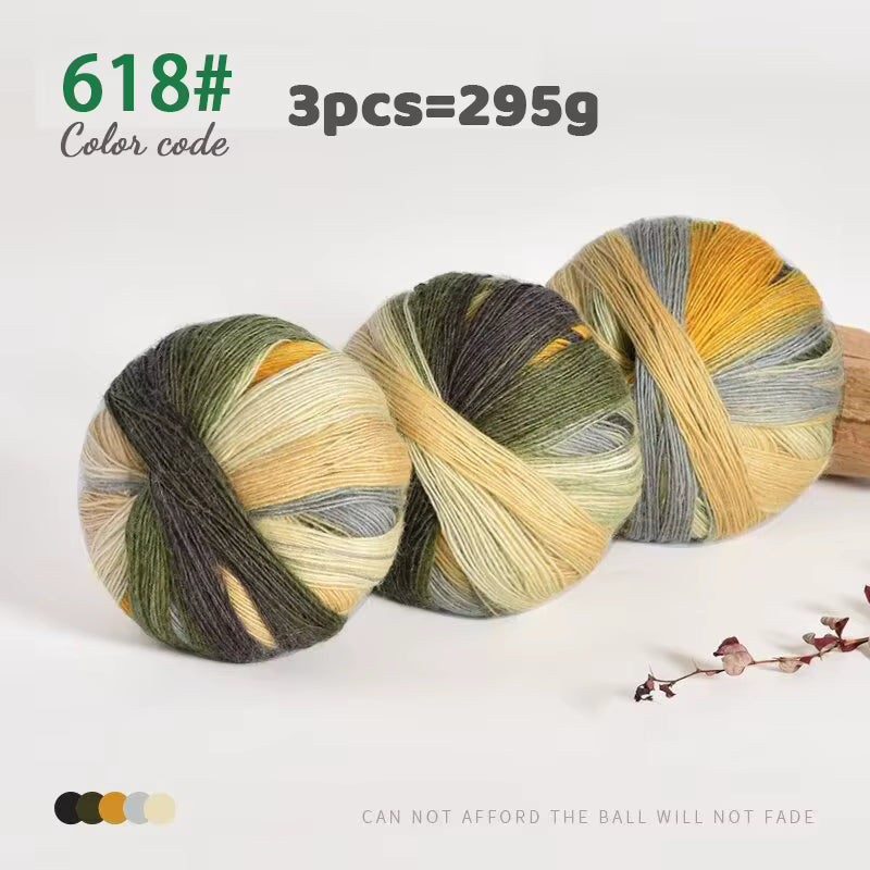 Vierfarbiges mehrfarbiges Farbverlauf-Wollgarn (295 g)