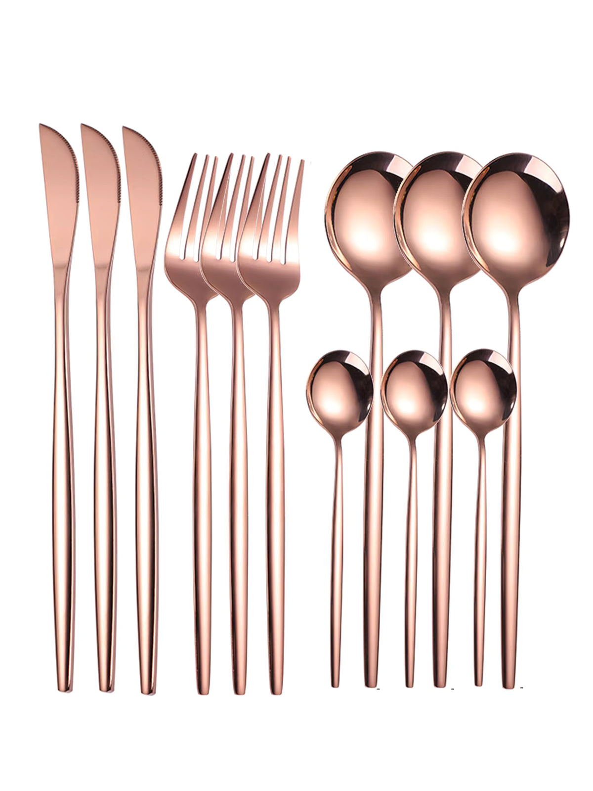 Schlankes Besteckset aus 304er Edelstahl (12-teilig)