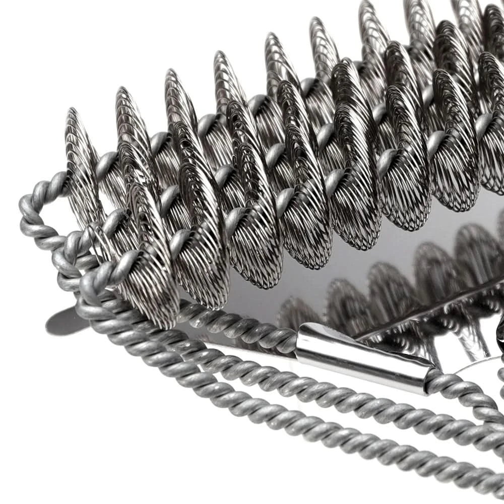 Grillbürste mit breitem Schaber, bürstenfreier Reinigungsbürste aus Edelstahl, sichere Reinigungsbürste für alle Grillarten, perfekt zum Reinigen von Grills