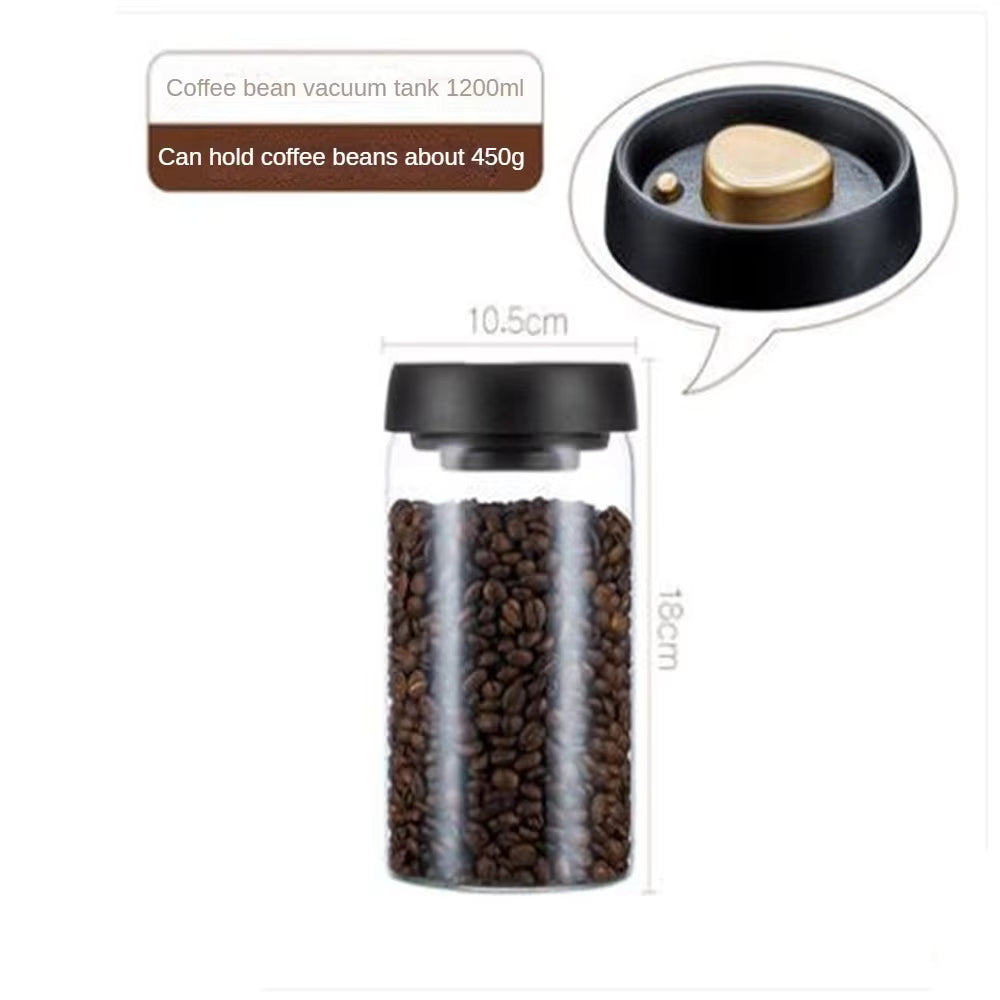Vakuumdichter und feuchtigkeitsbeständiger Glasbehälter für Kaffee (mehrere Größen)