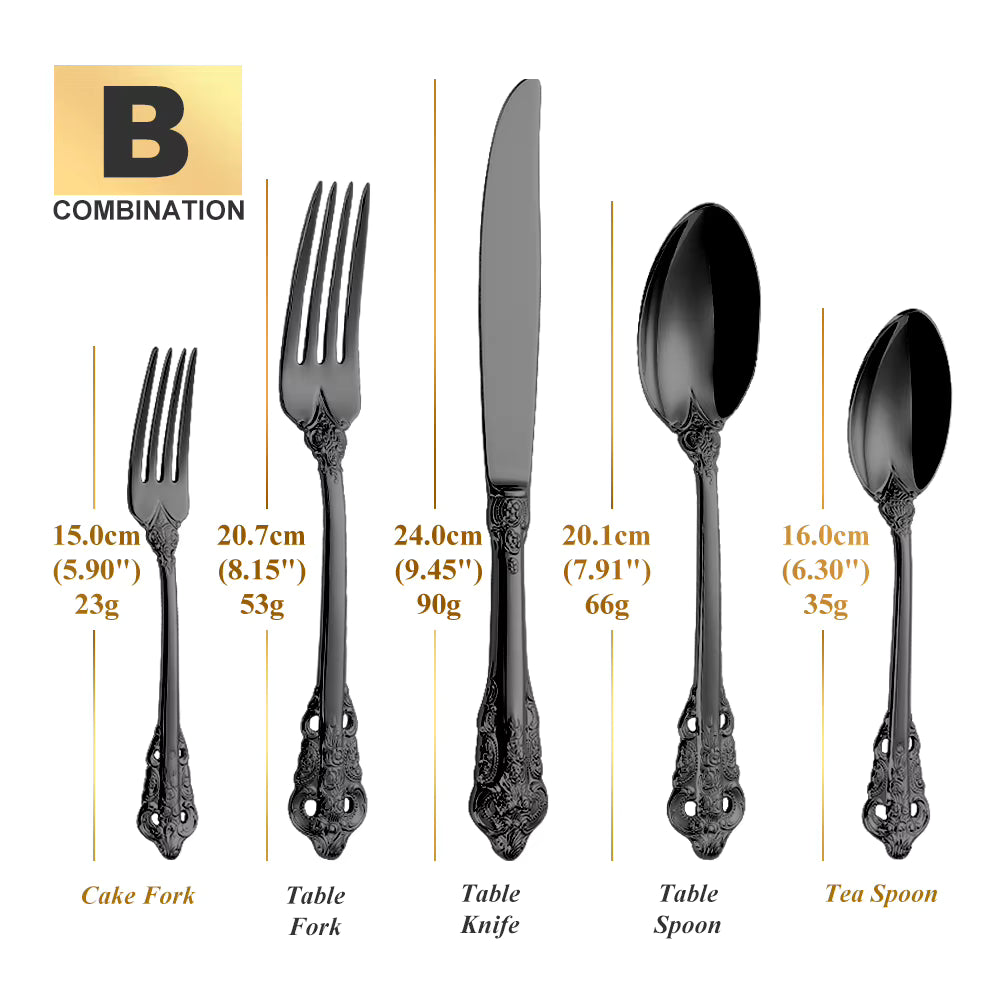 Elegantes Vintage-Besteckset aus Edelstahl