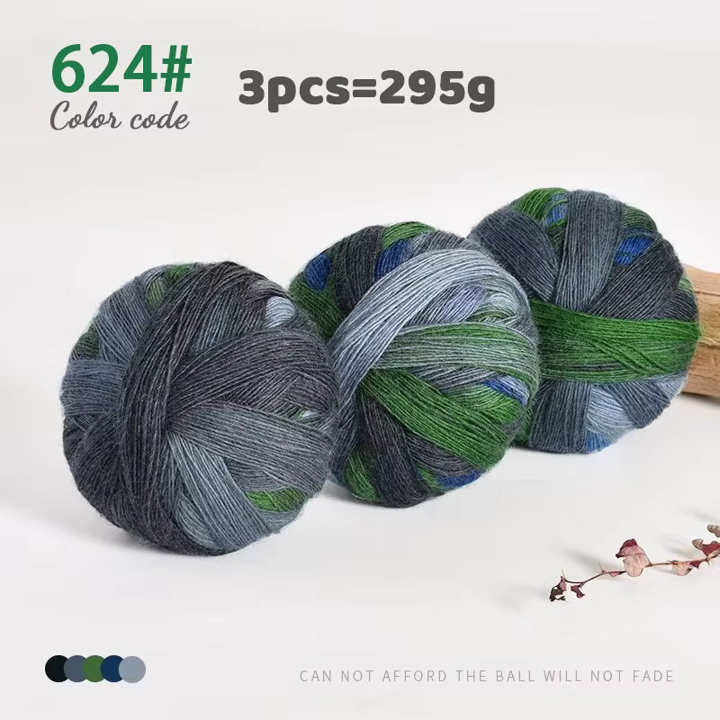 Vierfarbiges mehrfarbiges Farbverlauf-Wollgarn (295 g)