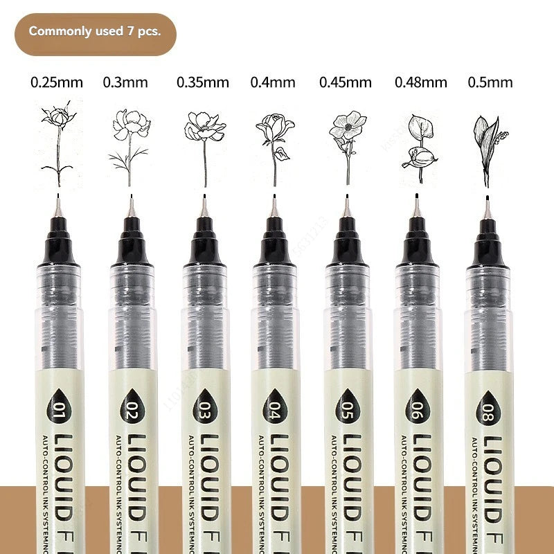 Feinspitziges, nicht ausblutendes, mehrfarbiges Manga-Kunstmarker-Set (5–8 Stück)
