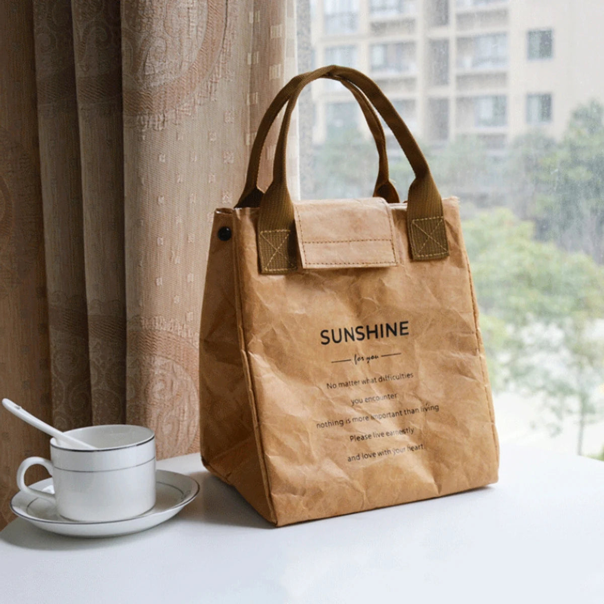Isolierte Lunchbag aus Kraftpapier für Bento-Mahlzeiten