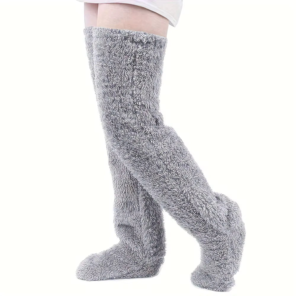 Thermische Bettsocken mit Fleecefutter und rutschhemmender Sohle (Einheitsgröße)