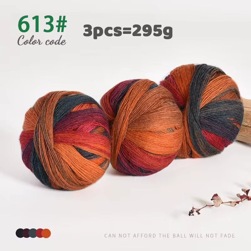 Vierfarbiges mehrfarbiges Farbverlauf-Wollgarn (295 g)