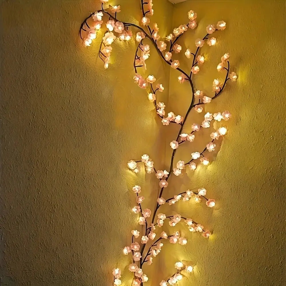 USB-betriebene pinke und blaue Kirschblüten-LED-Lichterketten (72/96/144 LED)