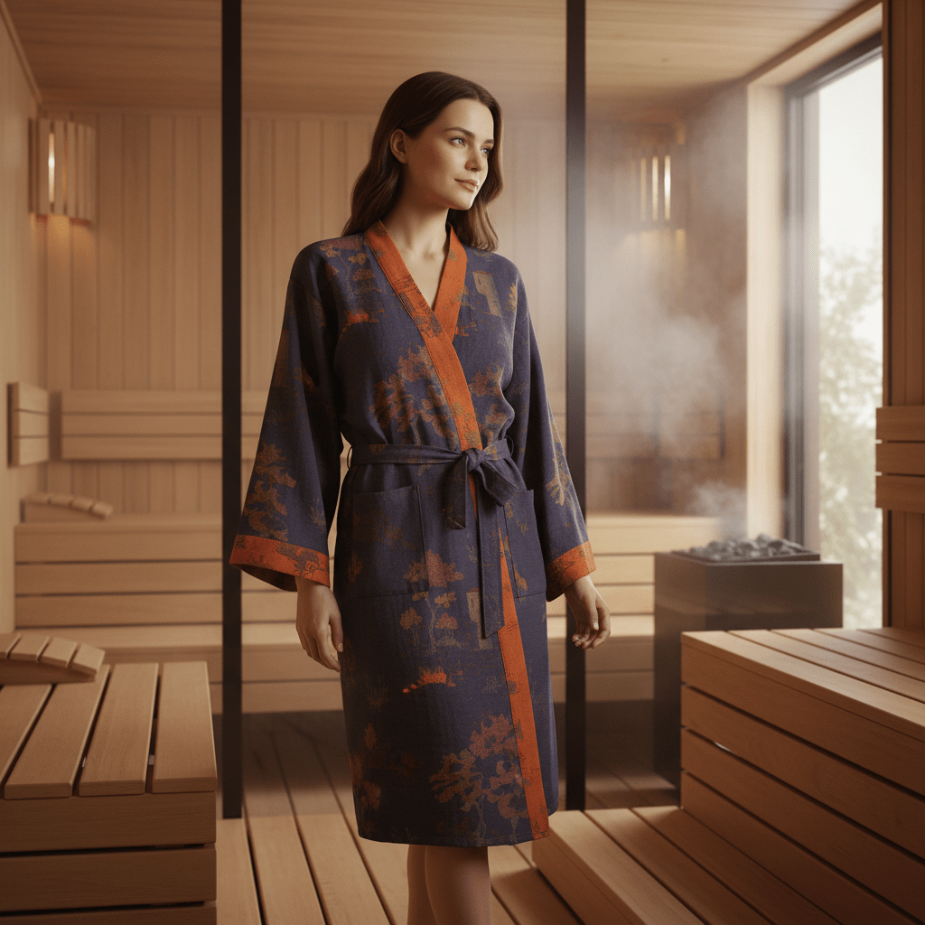 CloudSerene — Luxuriöser Baumwollbademantel mit zeitloser Eleganz