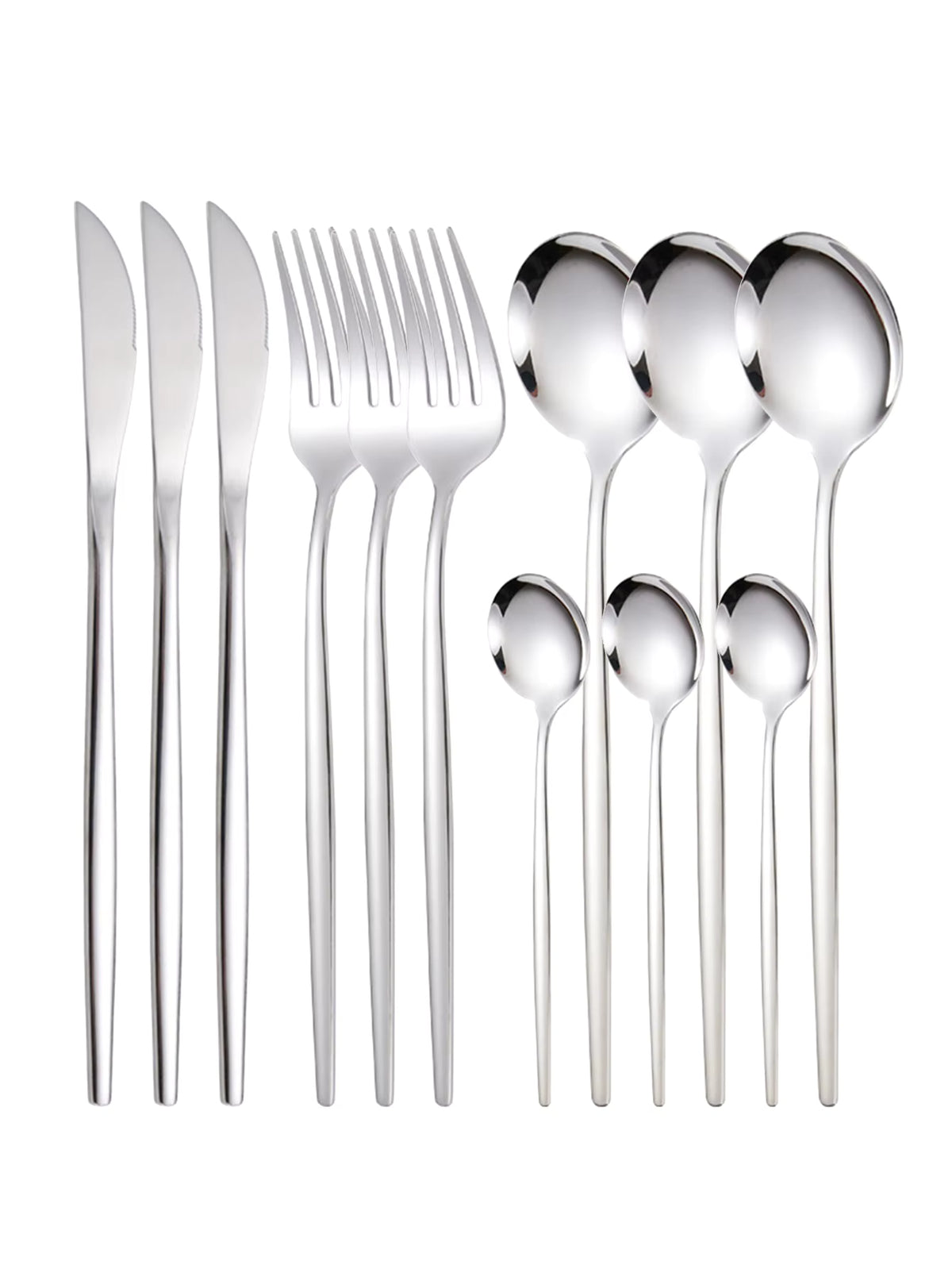 Schlankes Besteckset aus 304er Edelstahl (12-teilig)