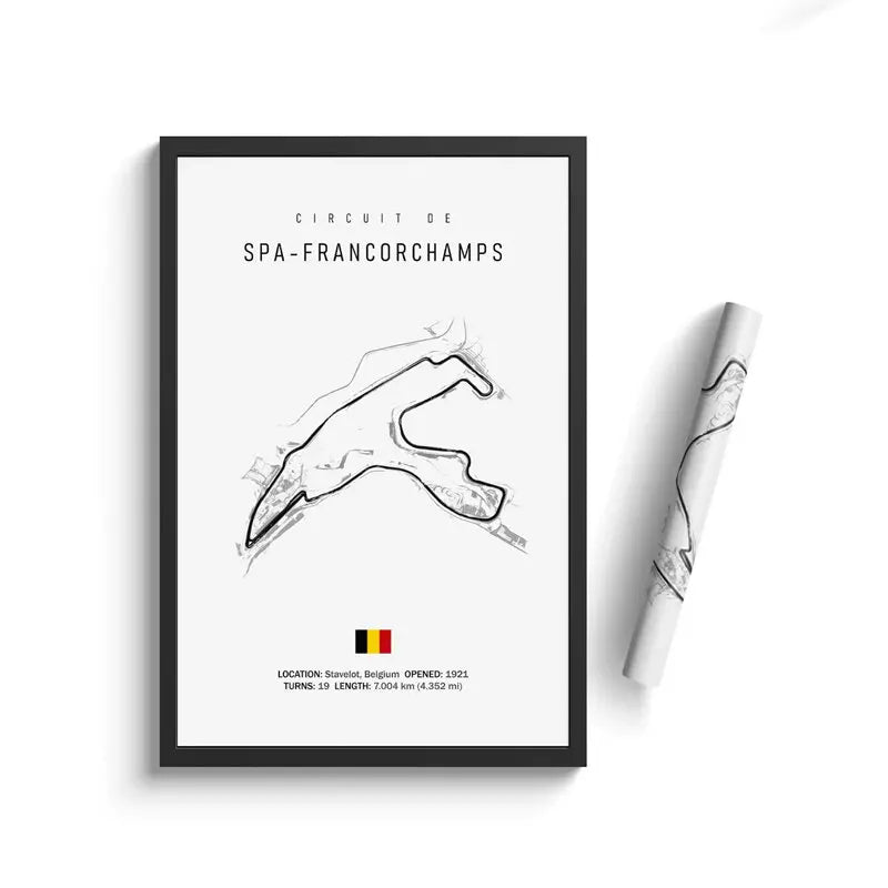 Hochdetaillierter Leinwanddruck der Rennstrecke von Imola (gerollt, ungerahmt)