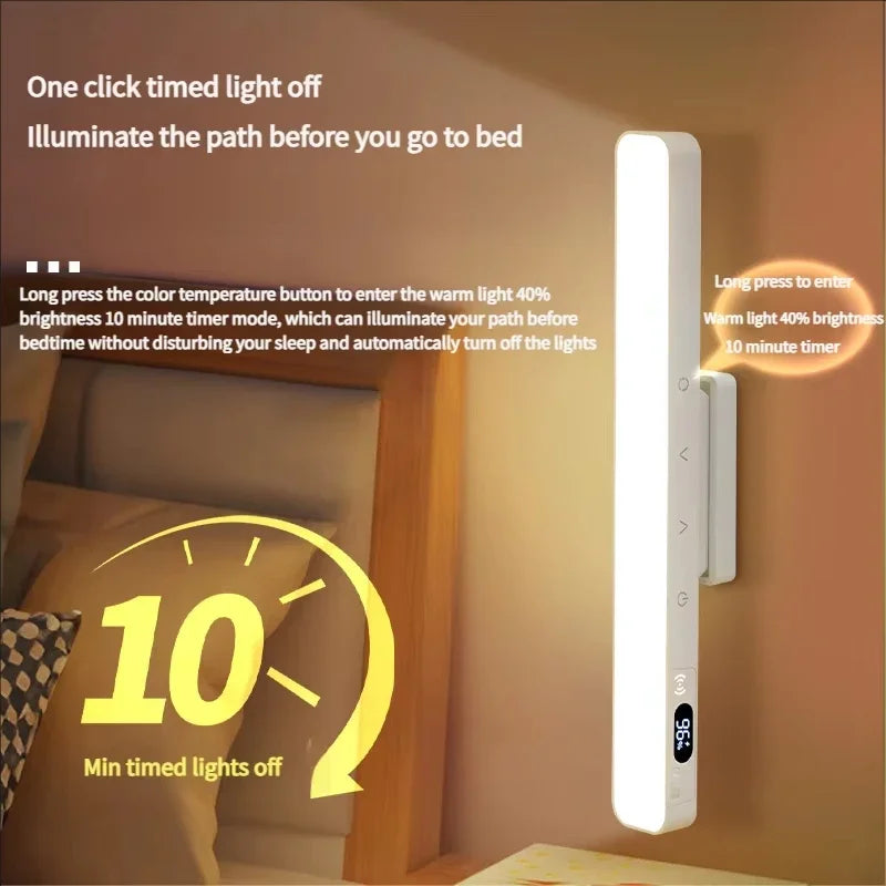 Magnetisk 360° roterende USB-C genopladelig dæmpbar bordlampe