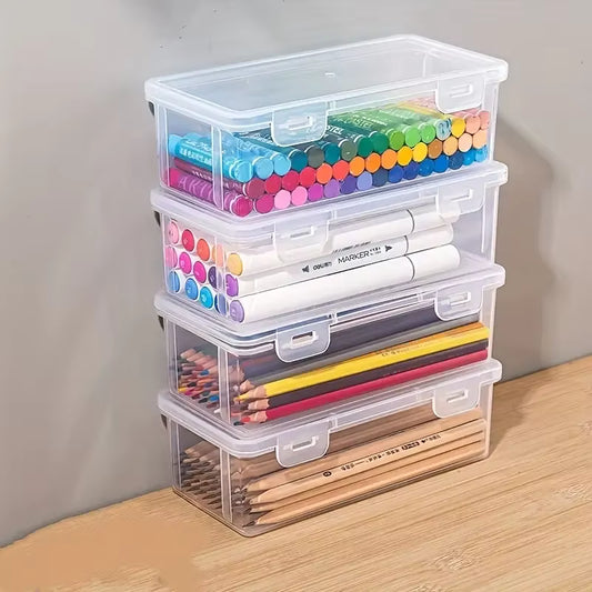 Aufbewahrungsboxen mit transparenter, stapelbarer Aufbewahrung (4er-Set)