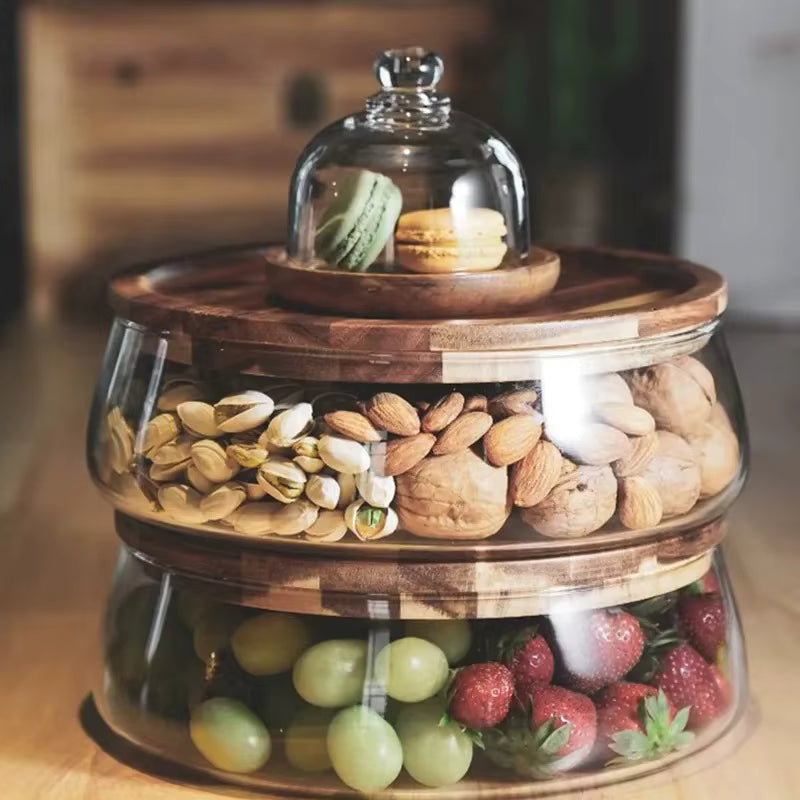 Lufttætte og miljøvenlige opbevaringsglas til mad (træ låg)