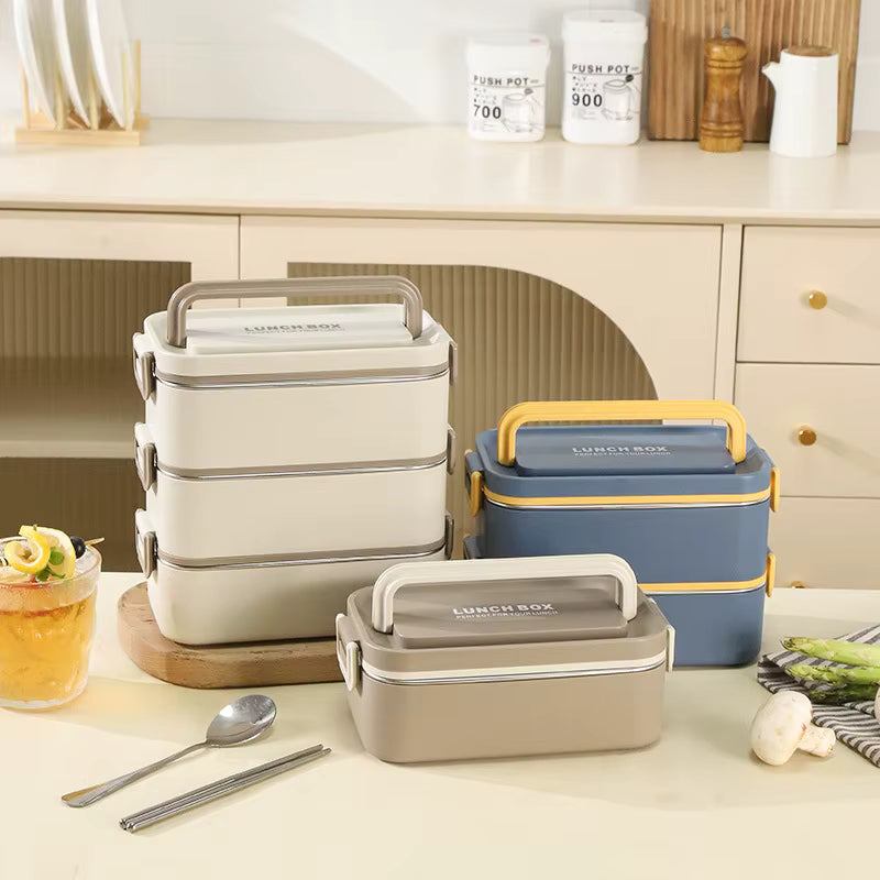 Auslaufsichere Lunchbox aus mehrschichtigem 304-Edelstahl (mikrowellengeeignet)
