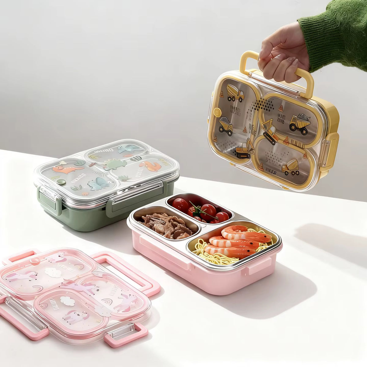 Auslaufsichere Kinder-Lunchbox aus rostfreiem 304er Edelstahl (großes Fassungsvermögen)