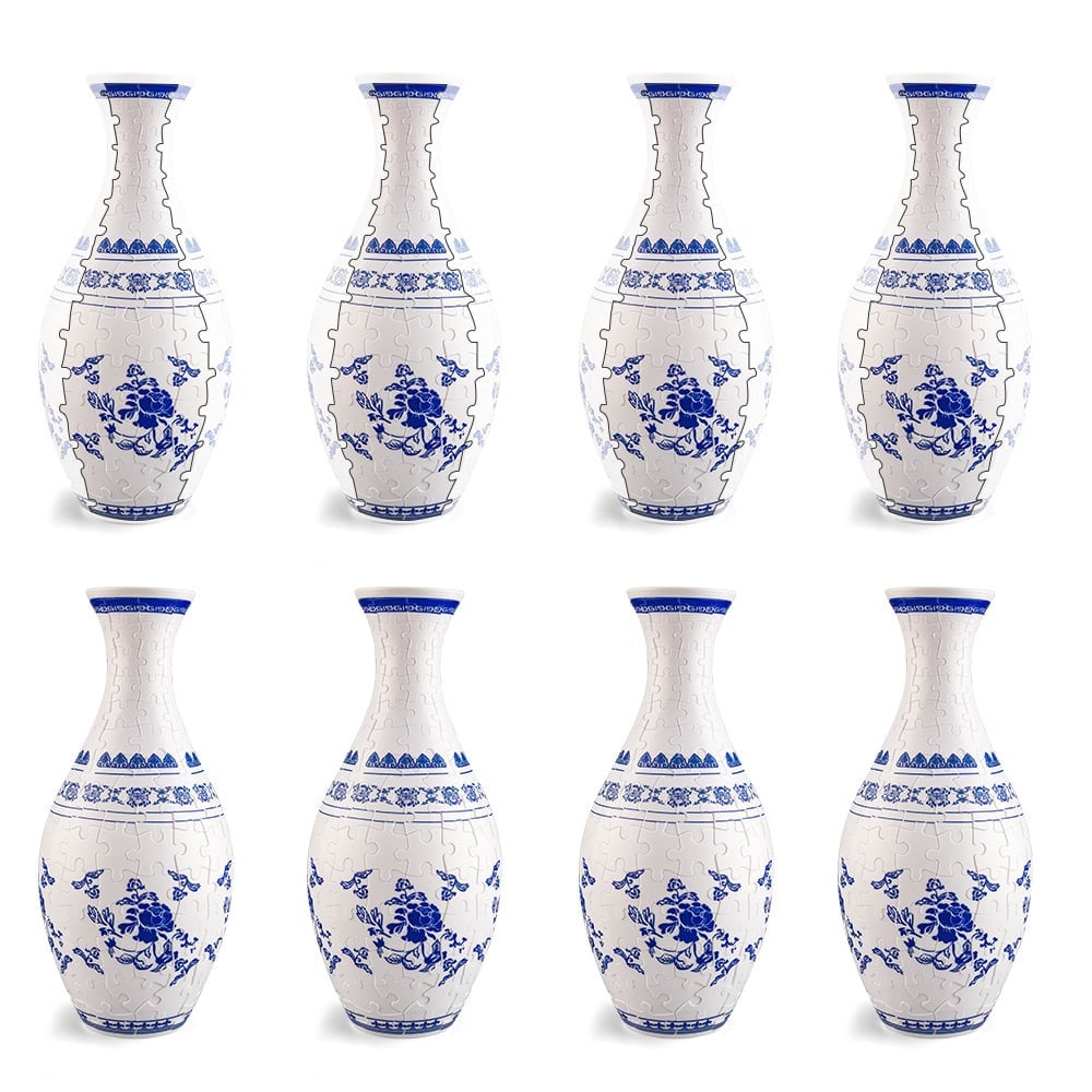 EcoBloom - 3D Puzzle Vase - Dekorative Blumenvase mit abnehmbarer Wasserbehälter