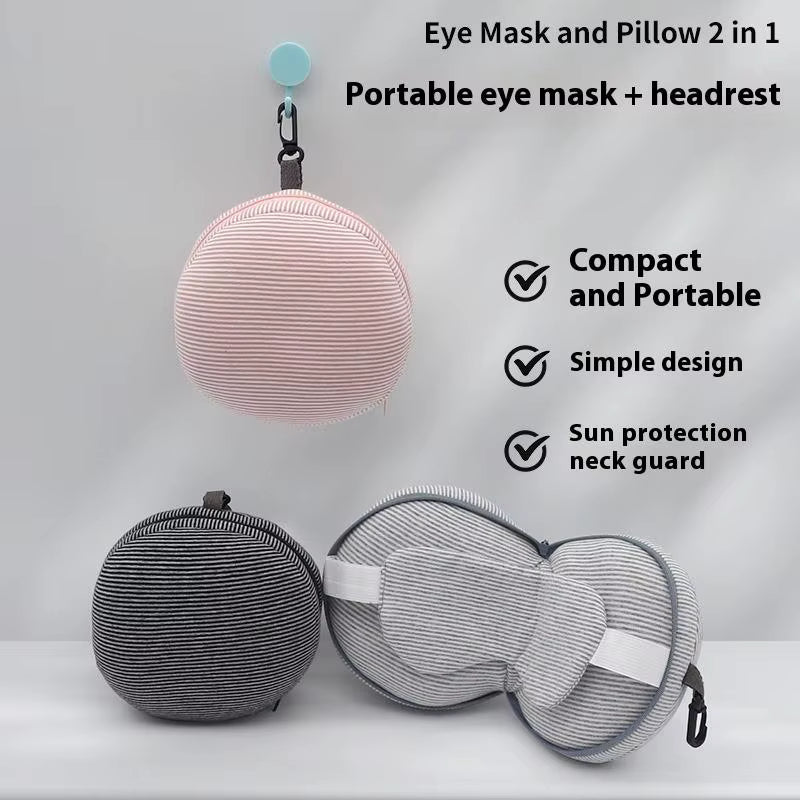 Kompaktes 2-in-1-Reise-Nackenkissen & Schlafmaske