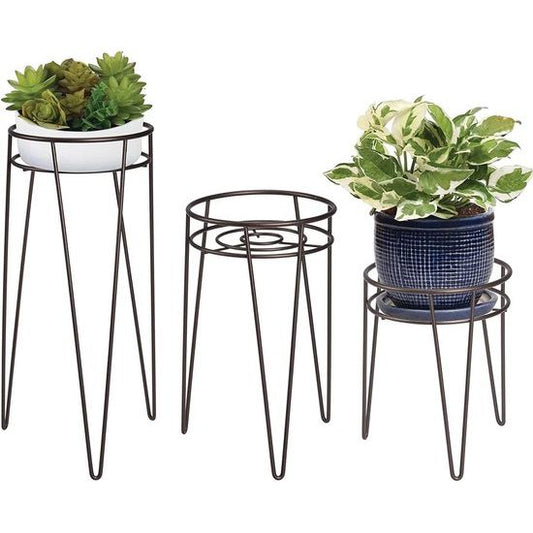 GreenStyle - mDesign Midcentury Set mit 3 Bodenpflanzen aus Metall