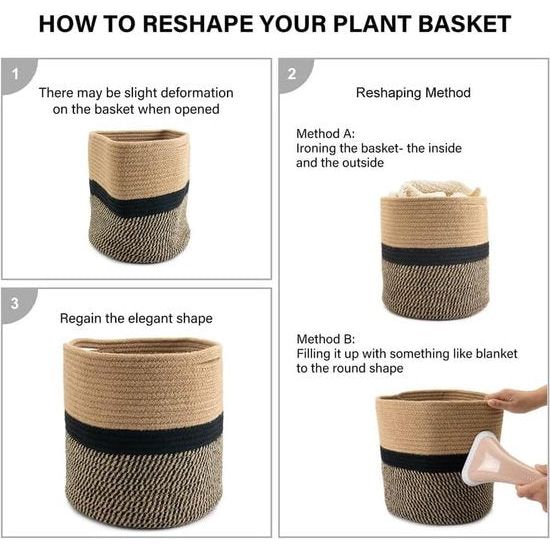 BohoBloom - Jute Seil Pflanzenkorb Moderner Boden Innenpflanzer