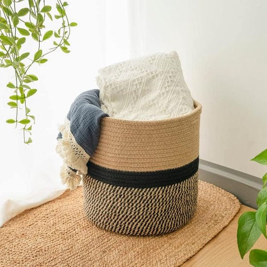 BohoBloom - Jute Seil Pflanzenkorb Moderner Boden Innenpflanzer