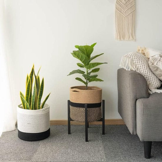 BohoBloom - Jute Seil Pflanzenkorb Moderner Boden Innenpflanzer
