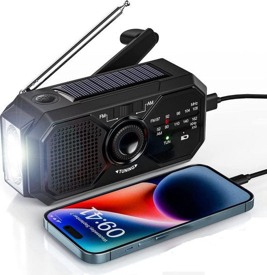 SurviveLight - Tragbares Notradio - kann mit Solarenergie zusammengeklappt werden