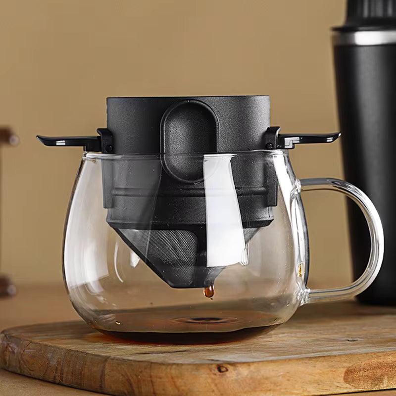 Wiederverwendbarer und tragbarer Kaffeefilter aus rostfreiem 304er Edelstahl (für die meisten Tassen geeignet)