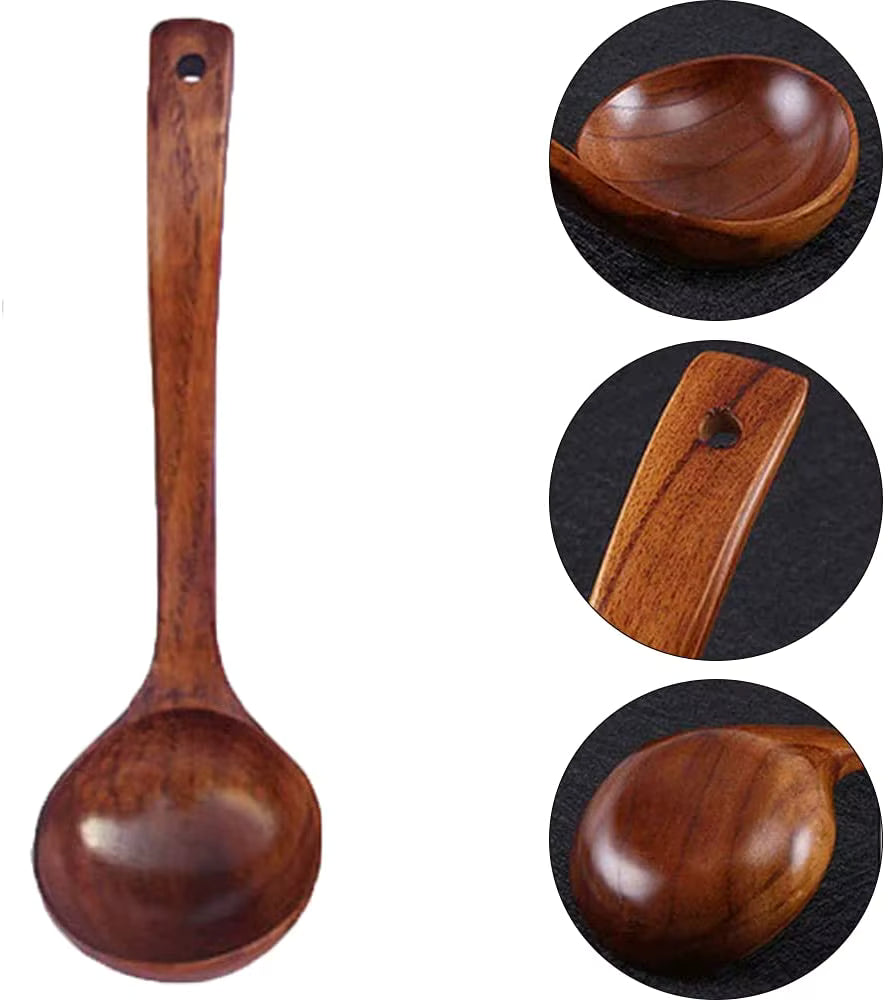 Ergonomischer, tropffreier Servierlöffel aus Holz (handgefertigt)
