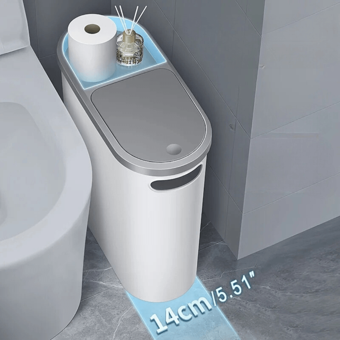 10L Affaldscontainer med Låg – Pladsbesparende og Støjsvag Design til Badeværelse-3