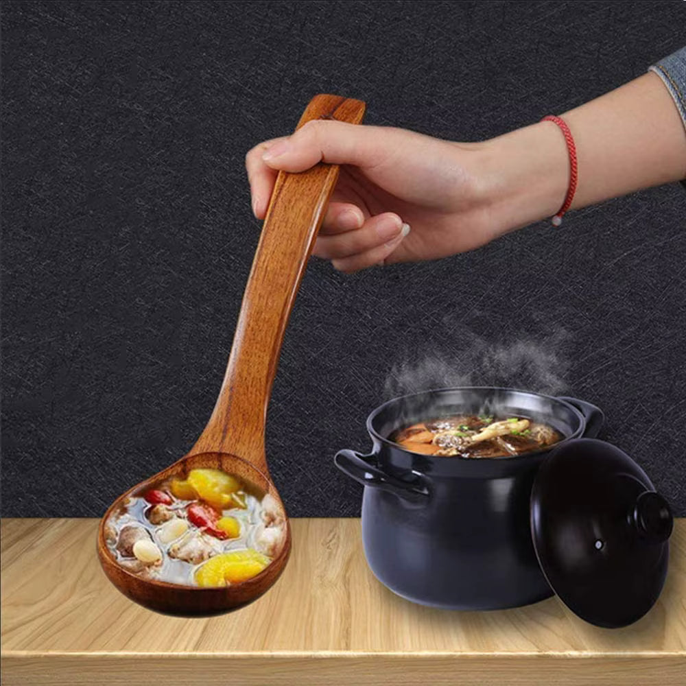 Ergonomischer, tropffreier Servierlöffel aus Holz (handgefertigt)