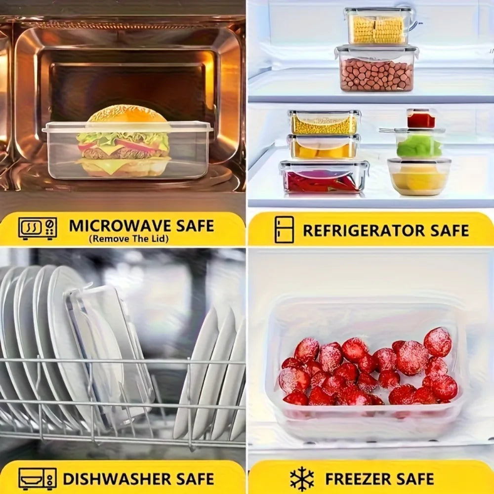 Lufttætte låsbare og BPA-frie madopbevaringsbeholdere (8 dele)