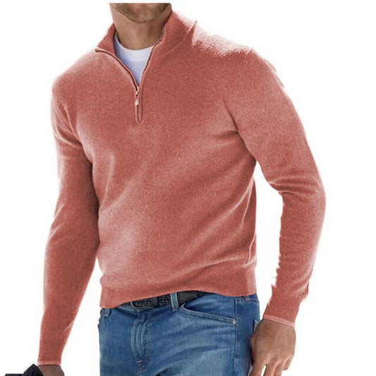 WoolFlex - Pullover mit V-Ausschnitt und Reißverschluss