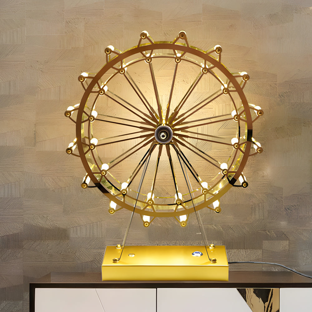 Variant image for Moderne Jern Tafellampe med Unikt Reuzenrad Design og Touch Skifter – Energivenlig LED Belysning, 35 x 25 cm-3