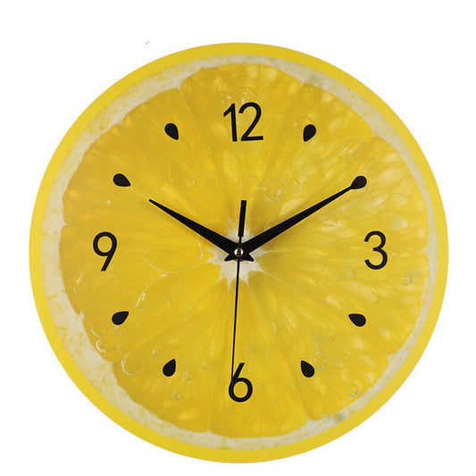 FreshTime - Wanduhr Zitrone - Lebendiges Zitrusdesign