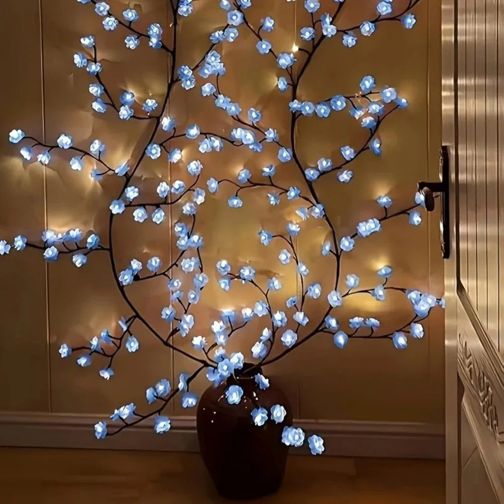 USB-betriebene pinke und blaue Kirschblüten-LED-Lichterketten (72/96/144 LED)