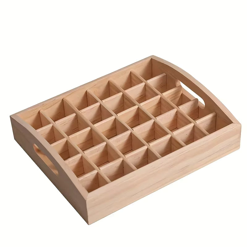 Tragbare Aufbewahrungsbox aus Kiefernholz für 30 Fläschchen ätherischer Öle