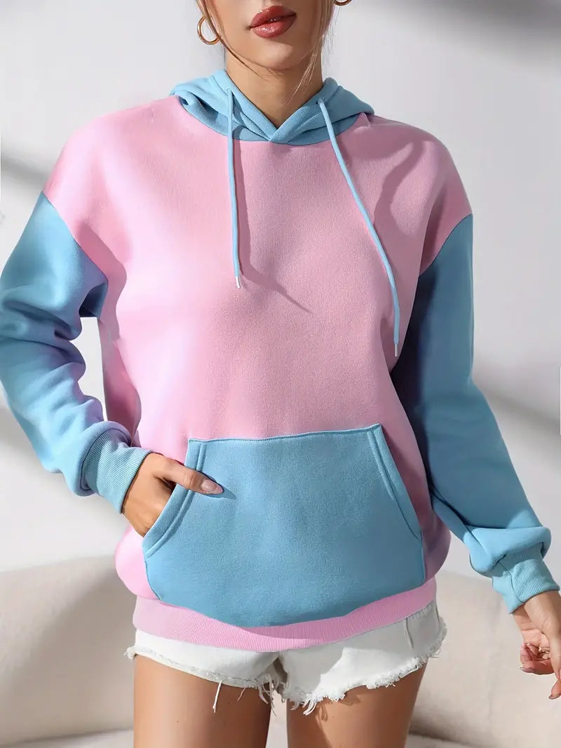 Cerise - Kapuzenpullover mit Farbblock für Damen