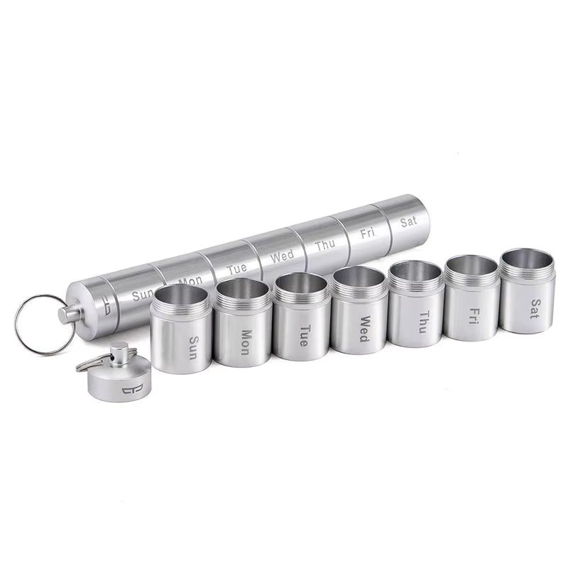 Wasserdichter Pillen-Organizer aus Aluminiumlegierung (7 Tage)
