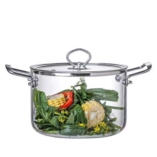 Hitzebeständiger Glasbräter mit zwei Edelstahlgriffen (3,5 l)