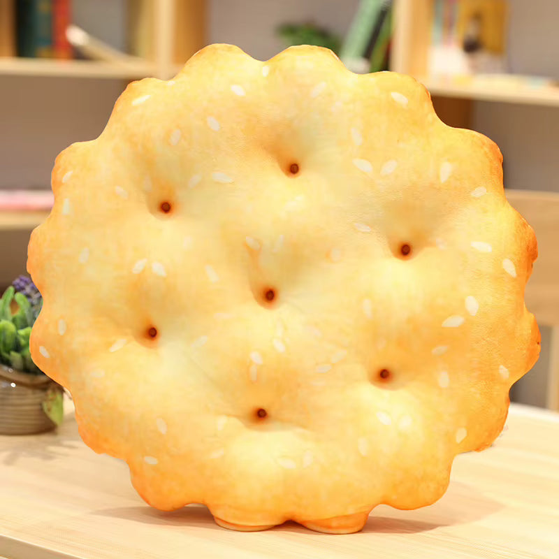 Realistisches Keks-Plüsch-Sitzkissen (38 cm)